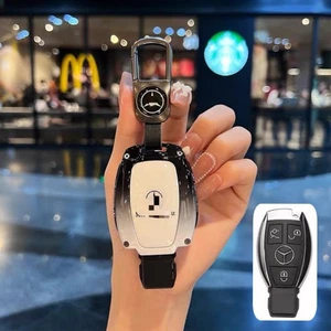 Leather Protection Key Fob Case Cover Shell for Mercedes Benz GLC CLS C E S Vito - Picture 1 of 4