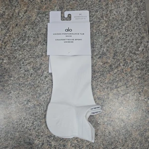 Alo Yoga Unisex Performance Tab Sock Men's 6.5-10 Women's 8-11.5 White Size M - Picture 1 of 2