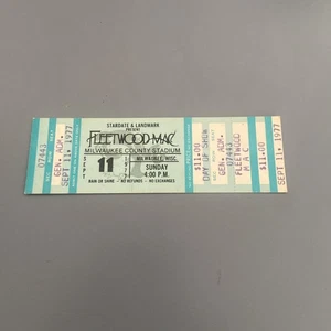 Fleetwood Mac 1977 unused ticket – Milwaukee County Stadium 9/11/1977  COOL ITEM - Picture 1 of 4
