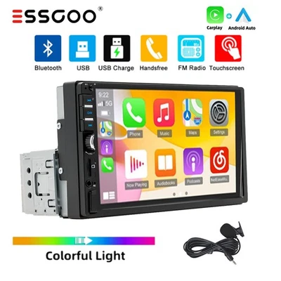 7" Autoradio 1Din Apple Carplay/Android Auto Navi Touchscreen USB Bluetooth MIK+ - Bild 1 von 4