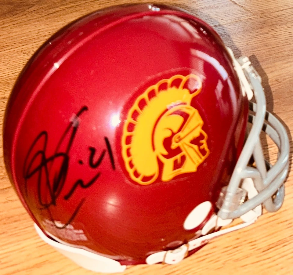 Su'a Cravens autographed signed autograph USC Trojans Riddell mini helmet (JSA) - Image 1 of 1