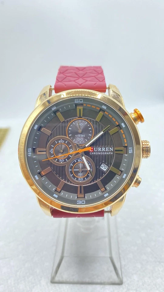 CURREN - Grandeur Mens Rose Gold Wristwatch Chronograph Working Foto 1 de 1