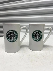 Lote 2 tazas de cerámica Starbucks Coffee Company 2006 de 5" de alto blanco verde logotipo de sirena - Imagen 1 de 10