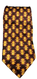 Robert Talbott Designer Tie Maroon/Gold Geometric Design Classic Necktie - Picture 1 of 9