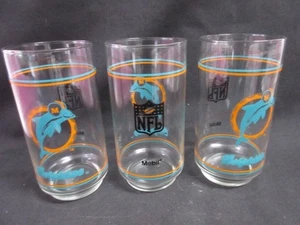 3 NFL Miami Dolphins Mobil Werbe Promo Gläser, 5,75" groß, 16 oz, neuwertig - Bild 1 von 6
