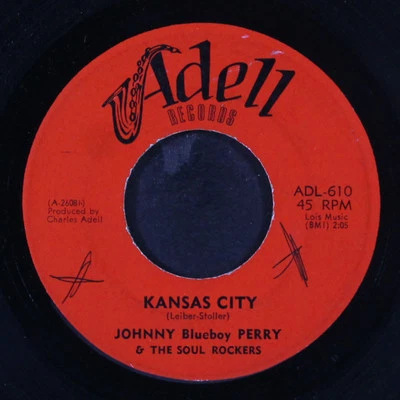 JOHNNY BLUEBOY PERRY: kansas city / corn bread ADELL 7" Single 45 RPM - Image 1 of 2