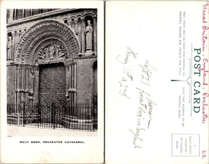 Rochester Cathedral West Door Postcard, New York City, Religious Architecture - Picture 1 of 1