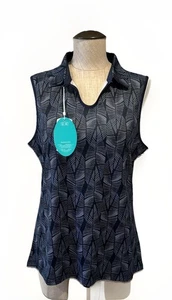 Greg Norman Women's Sleeveless Play Dry Golf Shirt, Large , Navy , NWT - Picture 1 of 4