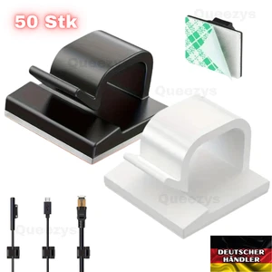 50x Kabelhalter Kabelclip selbstklebend  Befestigungsclip Klebend Kabel Halter - Bild 1 von 9