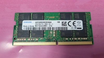 32GB (1x32GB) Samsung PC4-2666V Laptop SODIMM RAM M471A4G43MB1-CTD - Image 1 of 2
