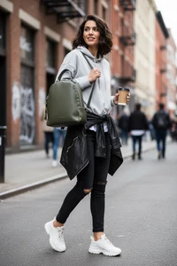 Rebelle S3W17P Rucksack Löwen Damen Echt Leder Gehämmert Backpack Grün 25x30x14 - Bild 1 von 3