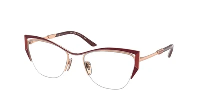 普拉达眼镜 PR 63 YV 13A1O1 红色/火/玫瑰金色 — 第 1/4 张图片