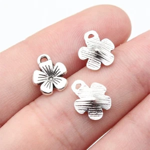 360 PCS Tibetan Silver Flower Charms Pendants 11x9MM DIY Jewelry Accessories - Picture 1 of 4