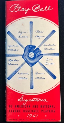 1941 Play Ball Signatures Booklet - 440 Repro Autographs of American & National - Image 1 of 4