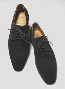 Finsbury Derby braune elegante Wildlederschuhe mit Naht Größe 9 altes Geld adrett   - Bild 1 von 11