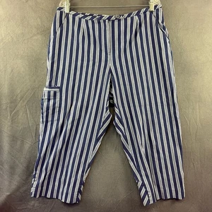 Liz Golf Capri Pants Plus Size 16 Michaela by Liz Claiborne Vertical Pinstripe - Picture 1 of 12