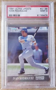 1991 Ultra Update Ivan Rodriquez Texas Rangers #U-58 ROOKIE PSA NUOVO DI ZECCA 9 - Foto 1 di 2