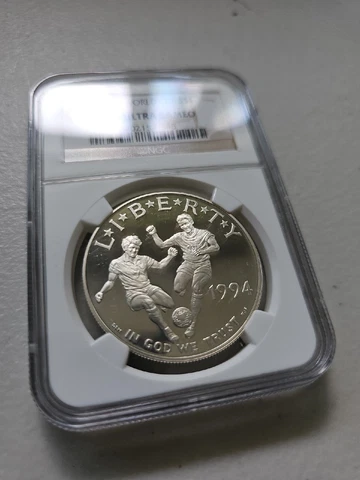 1994-S $1 Silver NGC PF69 PF 69 PF-69 WORLD CUP Proof Dollar Ultra Cameo Coin Cover