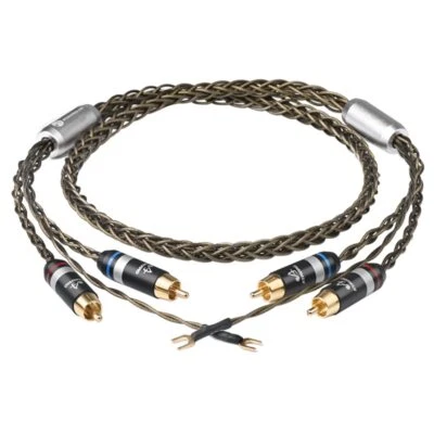 2RCA Cable 7N OCC silver plated shield LP Vinyl Record Player Amplifier plug - Image 1 of 4