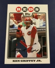 2008 Topps # CIN2 KEN GRIFFEY JR Cincinnati Reds Team Set Version $$ RARE Look !
