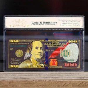 100mg 24K Black Gold 2009 $100 Dollar Bill Federal Reserve Banknote White COA - Picture 1 of 2