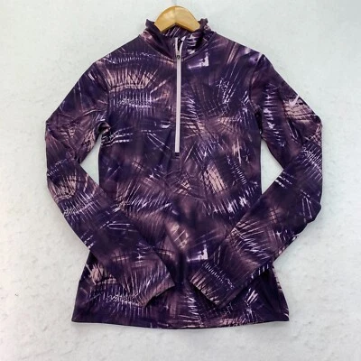 Camiseta deportiva Nike Pro Dri-Fit para mujer talla M púrpura mangas largas 1/4 cremallera poliéster Foto 1 de 4