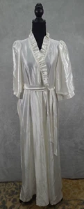 Vintage Miss Elaine Nachthemd Damen Medium Elfenbein Union Made Morgenmantel Hollywoo - Bild 1 von 10