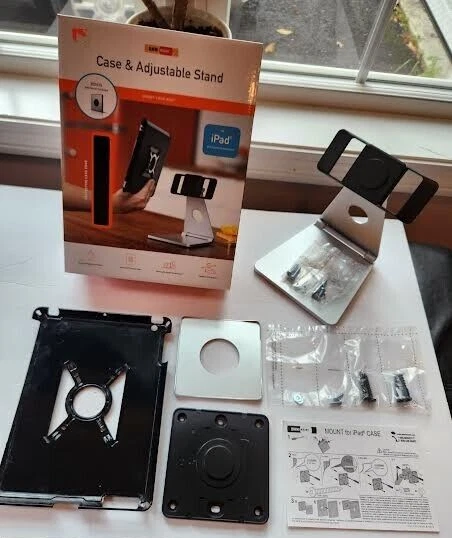 iPad 2,3 &4th Gen Case & Adjustable Metal Desktop Table Stand + Bonus Wall Mount - Image 1 of 4