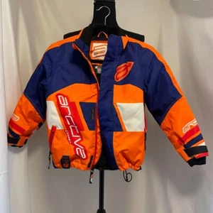 Arctiva Comp Youth Jacket Navy/Orange puffy snow coat kids 7/8 - Picture 1 of 12