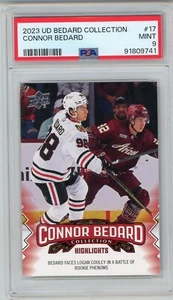 Colección Bedard 2023 cubierta superior #17 Connor Bedard Rookie RC PSA como nuevo 9 - Imagen 1 de 2