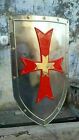 Knight Templar Red Cross Medieval Shield Sca Larp Battle Ready Armor Shield.