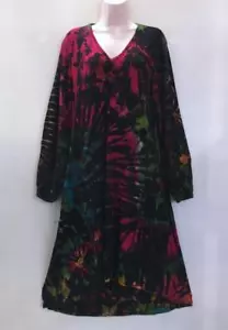 Abito Sacred Threads Hippie Boho Festival Elasticizzato Mudmee Hi Lo Tie Dye 218911 A - Foto 1 di 2