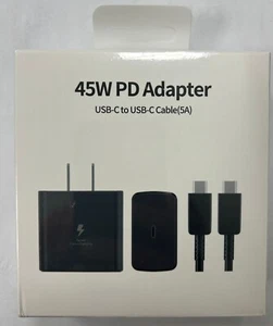 45W USB-C Super Fast Wall Charger + Cable For Samsung Galaxy S20 S21 S22 S23 S24 - Picture 1 of 3