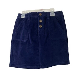 Girl’s Size 7 Skirt Joe Fresh Blue Micro-Corduroy Short Button Close Pockets - Picture 1 of 5