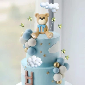 33 PCS Bear Cake Toppers Bear Balls Cake Decorations with Stars Clouds Cake Topp - Picture 1 of 6