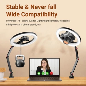 Anillo USB APEXEL 10 pulgadas soporte LED de doble fila 3200K a 6500K para transmisión en vivo - Imagen 1 de 11