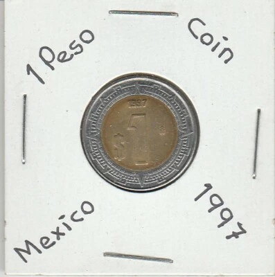 México: Moneda de $1 Peso año 1997. Foto 1 de 2