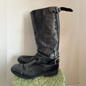 Paul Smith Men’s Only Black Leather Tall Boots Heavy Duty Women’s 38 - Picture 1 of 13
