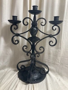Vintage Gothic Medieval Knight Candleabra (Lamp, READ) 24" tall AMAZING (Lot A) - Picture 1 of 12