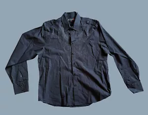 GUESS JEANS Herren XXL LANGARM HEMD MIT KNÖPFEN SCHWARZ BESTICKT - Bild 1 von 7