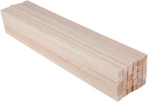 30 Pack Square Wood Dowel Rods 3/8x3/8x12 Inch Balsa Wood Sticks Natural Wood - Picture 1 of 8