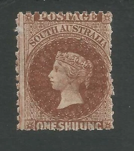 SUR DE AUSTRALIA SG83 EL 1869 QV UN CHELÍN ROJO MARRÓN FINO COMO NUEVO GATO £180 - Imagen 1 de 2