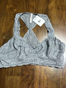 Free People Gray Lace Bralette Size Large NWT - Picture 1 of 4