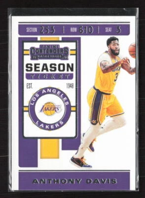 2019-20 Panini Contenders #7 Anthony Davis Los Angeles Lakers (U) - Image 1 of 2