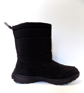 Black Boot Wide Fit Size 5 Women Ankle Pull On Comfort Lightweight Chunky Sole  
