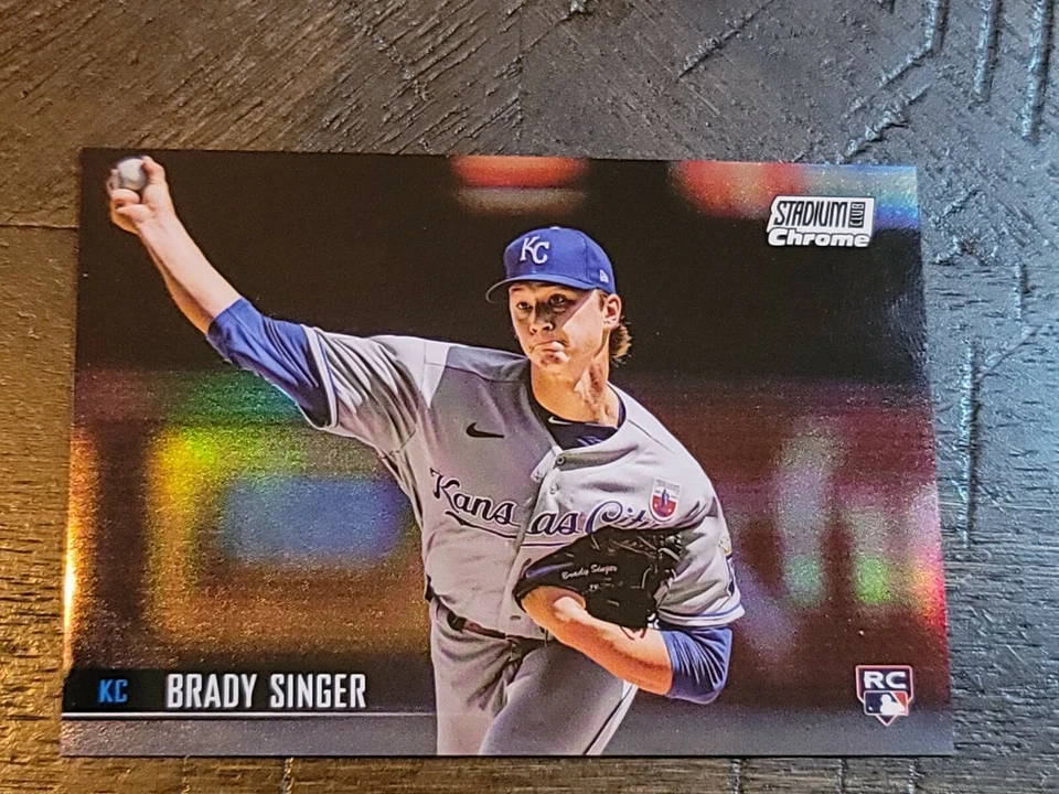 🔥 Brady Singer 2021 topps stadium club Chrome Refractor Rookie Card SP 🔥 - Image 1 of 4
