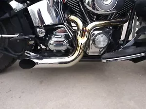 Tubo de escape de cabezal de participación Lake 2 en 1 Harley Softail Dyna Chopper Evo Twin C - Imagen 1 de 12