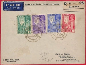 ai6006 - BURMA - POSTAL HISTORY - FDC COVER Victory 1948 - Picture 1 of 1