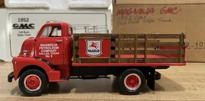 First Gear Mobiloil Magnolia Petroleum Dallas TX 1952 GMC Full Rack Stake Truck - Picture 1 of 12
