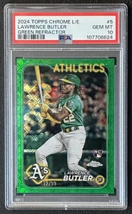 Logofractor cromado Lawrence Butler 2024 Topps refractor verde/99 PSA 10 RC A's - Imagen 1 de 3